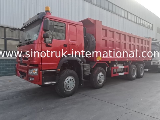 Ruote rosse dell'autocarro con cassone ribaltabile di SINOTRUK HOWO 8X4 400hp 12