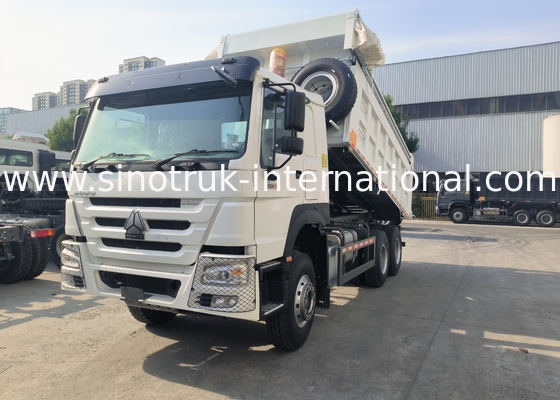 Sinotruk Howo Tipper Dump Truck 380Hp 6 × 4 20CBM Bianco Con Tarpaulin Automatico