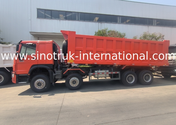 Sinotruk Howo Tipper Dump Truck 400HP 8 × 4 Rhd 12 Ruote Gran vassoio 7600mm
