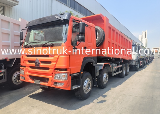 Sinotruk Howo Tipper Dump Truck 400HP 8 × 4 Rhd 12 Ruote Gran vassoio 7600mm