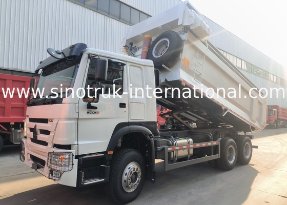 Sinotruk Howo Tipper Dump Truck 400Hp 6 × 4 U-Shaped Tray con telone automatico