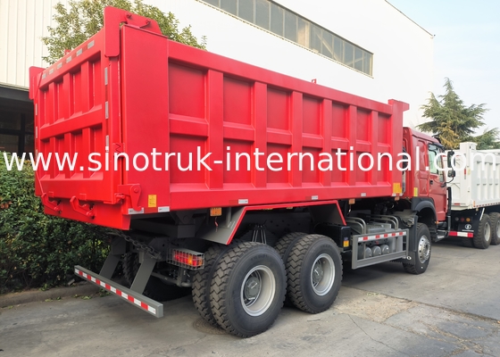 Sinotruk Howo Tipper Dump Truck 6 × 4 Lhd 10 Ruote Ghost Face Bumper Pneumatici minerari