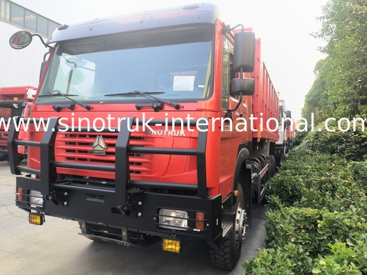 Sinotruk Howo Tipper Dump Truck 6 × 4 Lhd 10 Ruote Ghost Face Bumper Pneumatici minerari
