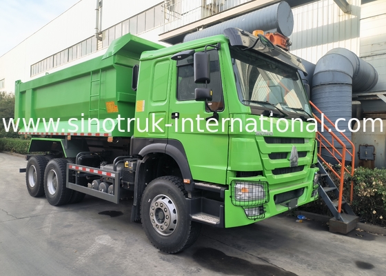 Sinotruk Howo Tipper Dump Truck 380Hp 6 × 4 U Shape Cargo Corpo Verde Colore