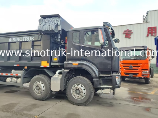 HOWO NX 380HP RHD Black Tipper Dump Truck con battistrada