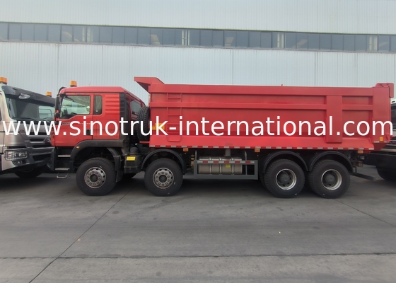 Sinotruk Howo Dump Truck Tx 400HP Euro 2 8 × 4 Lhd U Shape Cargo Box Rosso