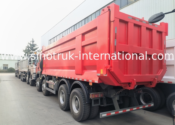 Sinotruk Howo Dump Truck Tx 400HP Euro 2 8 × 4 Lhd U Shape Cargo Box Rosso