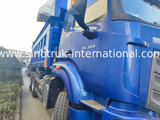 Potente versatile HOWO 6x4 380HP Blu Dump Truck Con 20CBM Box Cargo Quadrato E Acqueproof Tarpa Flip Cove