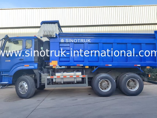 Potente versatile HOWO 6x4 380HP Blu Dump Truck Con 20CBM Box Cargo Quadrato E Acqueproof Tarpa Flip Cove