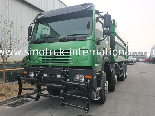 SINOTRUK HOWO 400HP 8X4 Autocarro Ribaltabile per Costruzioni con Cabina Anteriore Vecchia Faccia Fantasma e Paraurti Militare, Cassone a U