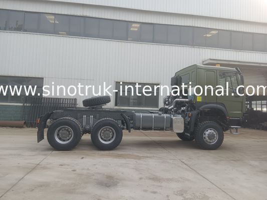 Sinotruk Howo Tractor Truck Lhd 10Wheels 430Hp 6 × 4 HW76 Green