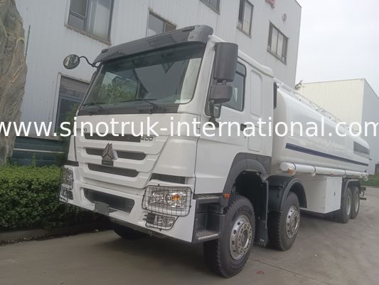 Heavy-Duty HOWO 8*4 400HP LHD Fuel Truck 40CBM Double Tank System For Long-Range Fuel Distribution White