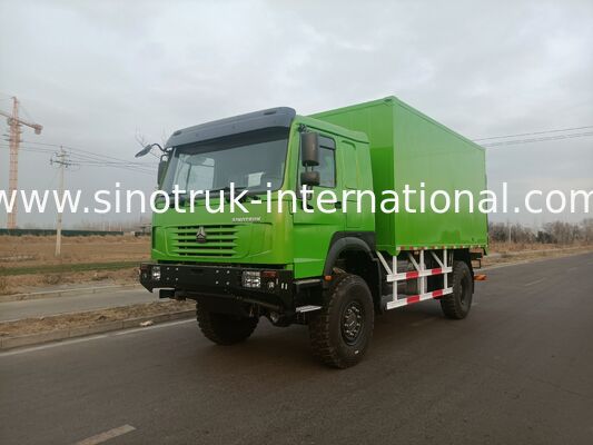 SINOTRUK Heavy Duty Truck with 4X4 LHD Drive Type, 5000*2300*2300 mm Cargo Tank, and 16T Rear Axle Capacity for Heavy Load Hauling Green