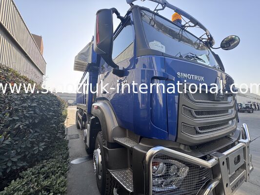 Sinotruk HOHAN Nuovo HOWO 8X4 Dump Truck 371hp H77L Cabina Blu Con telone elettrico RHD