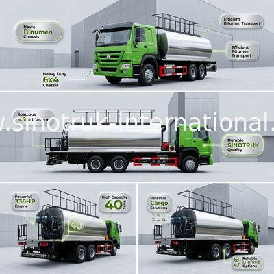 Camion 6X4 336HP 10CBM del bitume della guida a destra HOWO 7
