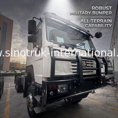 SINOTRUK HOWO Ghost Face cabina trattore camion 6x6 Euro 2 430 CV paraurti militare bianco
