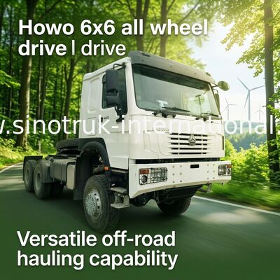 Sinotruk Howo Traktor Truck Rhd Trazione a quattro ruote 6 × 6 Weichai 400 HP Bianco