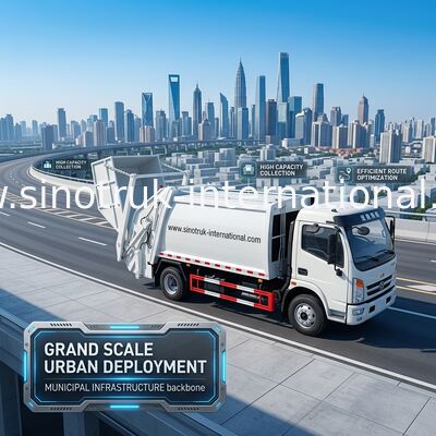 Camion della raccolta dei rifiuti di RHD 4X2, camion commerciale 6CBM del compattatore dei rifiuti
