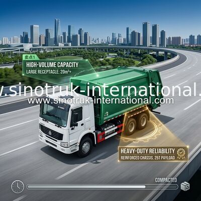 Camion della raccolta dei rifiuti di alta efficienza/camion della discarica 18 - 20 tonnellate