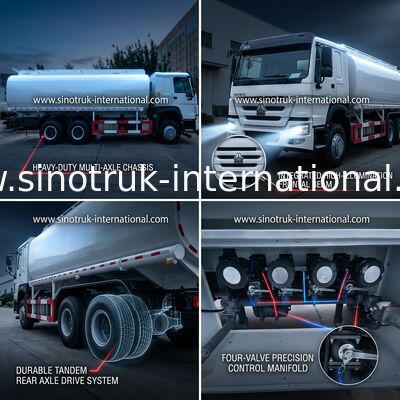 Le ruote di HOWO 6×4 10 lubrificano l'autocisterna 400HP 20CBM per trasporto