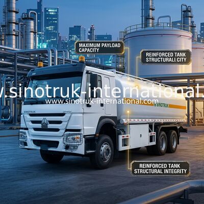 Sinotruk Howo 20CBM Fuel Tank Truck 10 Ruote 340 HP 6 × 4 Comparti Multiplici