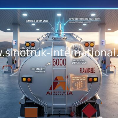 Le ruote di HOWO 6×4 10 lubrificano l'autocisterna 400HP 20CBM