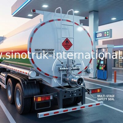 SINOTRUK HOWO Rosso 380HP 8×4 12 Ruote Cisterna di olio ad alta capacità