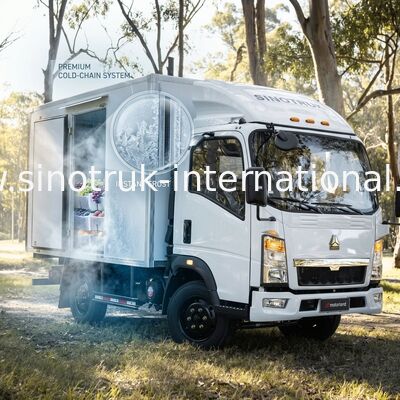 SINOTRUK bianco HOWO 10 Ton Refrigerated Truck 140HP LHD