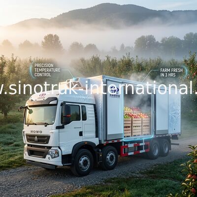 Camion refrigerato a basso rumore della scatola refrigerato trasporto delle verdure del camion SINOTRUK