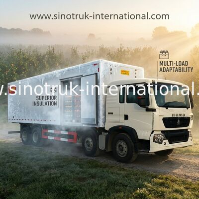 Gli alimenti congelati LHD 8×4 hanno refrigerato il camion di consegna consumo di energia basso di 40 tonnellate