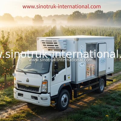Consumo di energia basso di HOWO 4×2 5-10 Ton Small Refrigerated Box Truck