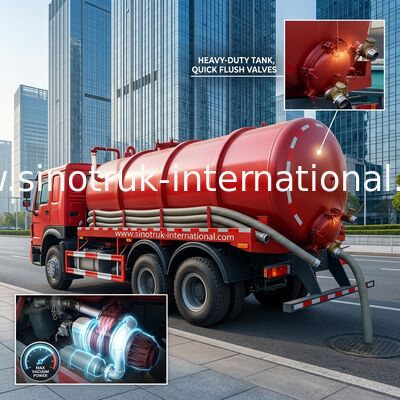 camion di aspirazione delle acque luride di 15CBM LHD 336HP, camion di pompaggio del carro armato settico