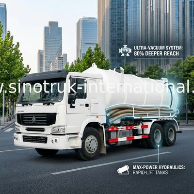 Il camion delle acque luride di vuoto di alta efficienza 17CBM LHD 336HP per pioggia urbana scaturisce