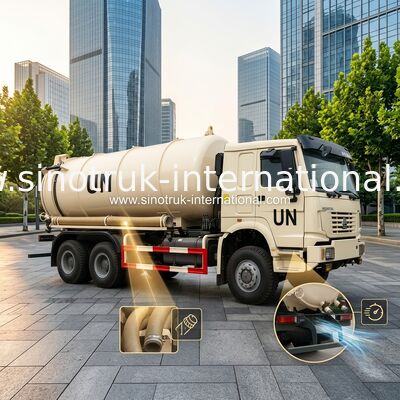 Tipo di azionamento 6×4 camion di aspirazione delle acque luride con la pompa con il sistema di controllo idraulico