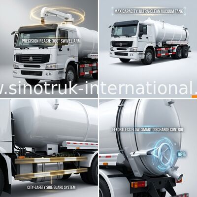 Camion basso 6X4 Euro2 336HP del pulsometro delle attrezzature per la pulizia dalla fogna del consumo di combustibile