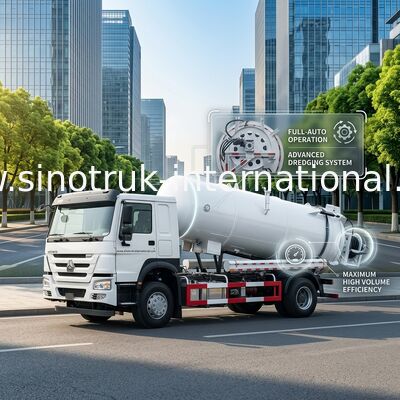 Camion 15CBM di pulizia ad alta pressione LHD 290HP di aspirazione delle acque luride di SINOTRUK HOWO