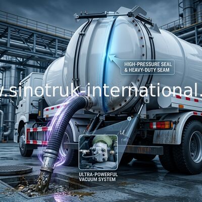 camion 6×4 di vuoto della fogna di 19CBM LHD 336HP per aspirazione chimica del sedimento del carro armato delle acque luride dell'olio