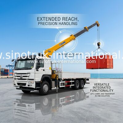SINOTRUK Equipaggiamento per gru montate su camion 12 tonnellate XCMG per sollevamento 6X4 400 CV