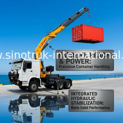 Il camion del trattore di SINOTRUK ha montato le 12 tonnellate idrauliche della gru 6X4 LHD 336HP XCMG Crane