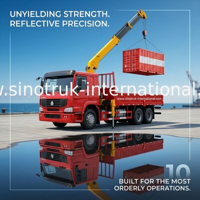Il camion di SINOTRUK ha montato l'attrezzatura delle gru 12 tonnellate di XCMG per il sollevamento del 6X4 290HP