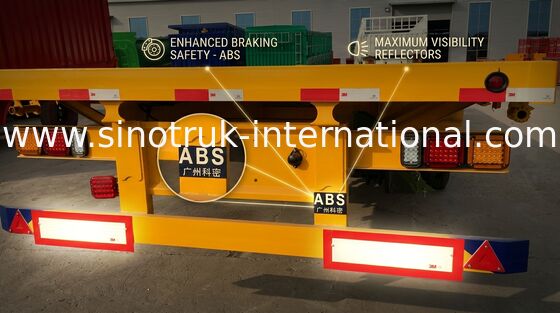 Rimorchio di 30 Ton Loading Three Axle Flatbed che porta carico in serie