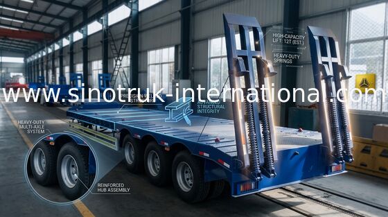 Autoarticolato dell'asse di SINOTRUK tre, rimorchio a base piatta dei semi del acciaio al carbonio