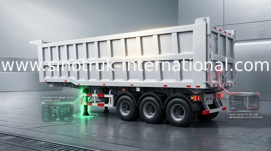 60 tonnellate di SINOTRUK 25-45CBM dei semi del camion di rimorchio dello scarico con la prestazione stabile