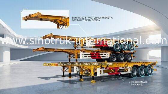 Rimorchio di trattore di scheletro dell'autoarticolato del trasporto in container