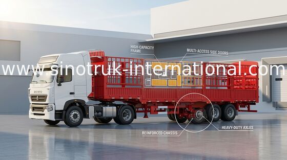 Assi a base piatta idraulici del rimorchio 3 del carico INTERNAZIONALE di SIONOTRUK