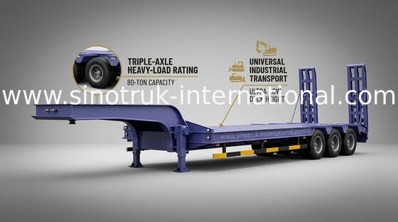 assi 60Tons 15m dell'autoarticolato 3 del Basso letto per la macchina di trasporto della costruzione