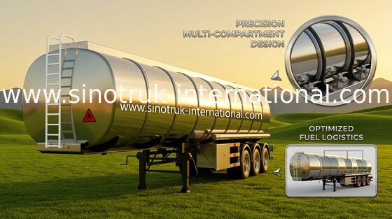 Camion di consegna di olio combustibile del rimorchio professionale dei semi 45-60CBM 60000 litri