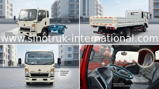 8 tonnellate di camion di bassa potenza LHD 4X2 SINOTRUK HOWO 116HP ZZ1087D3614C180