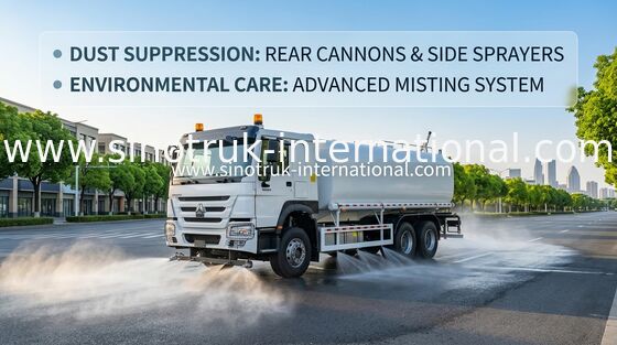 Sinotruk HOWO Bianco RHD 6x4 Camione serbatoio dell'acqua ZZ1257V4347B1 Con funzione di lavaggio ad alta pressione