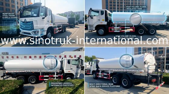 Sinotruk Howo Sprinkler Cisterna dell'acqua 10-25CBM 6 X 4 N7